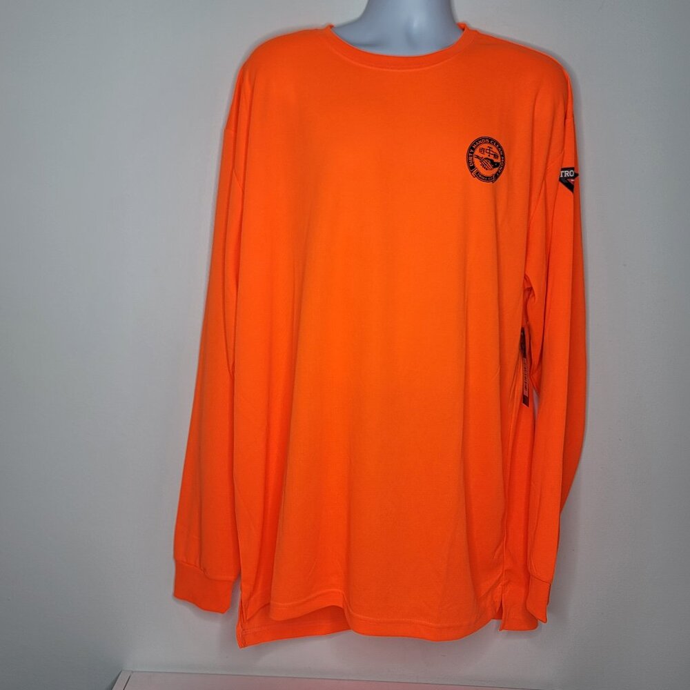 Troll Co. Mens 3XL Haggler Shirt Dirty Hands Clean Money Orange NEW Long Sleeve